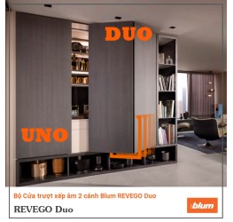 Bộ Cửa trượt xếp âm 2 cánh Blum REVEGO Duo