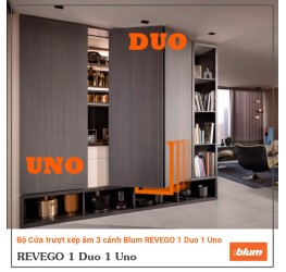 Bộ Cửa trượt xếp âm 3 cánh Blum REVEGO 1 Duo 1 Uno