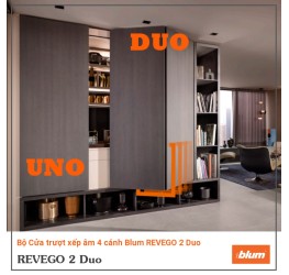 Bộ Cửa trượt xếp âm 4 cánh Blum REVEGO 2 Duo