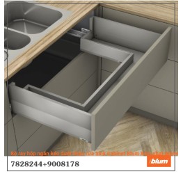 Bộ ray hộp ngăn kéo dưới chậu rửa Sink Cabinet Blum Xám nhạt Merivobox