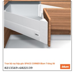 Trọn bộ ray hộp góc SPACE CORNER Blum Trắng X6