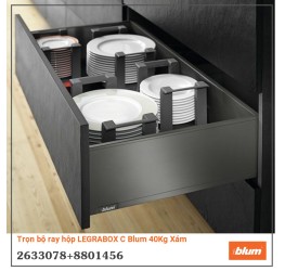 Trọn bộ ray hộp LEGRABOX C Blum 40Kg Xám