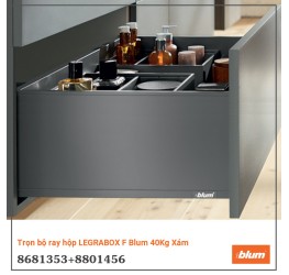 Trọn bộ ray hộp LEGRABOX F Blum 40Kg Xám