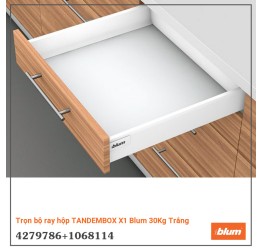 Trọn bộ ray hộp TANDEMBOX X1 Blum 30Kg Trắng