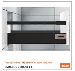 Trọn bộ ray hộp TANDEMBOX X2 Blum 30Kg Đen