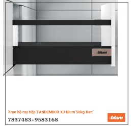 Trọn bộ ray hộp TANDEMBOX X3 Blum 50kg Đen