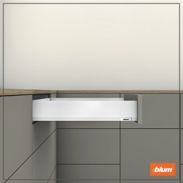 Ray hộp Blum Merivobox-R1 chiều cao M 91mm trắng  6774116 + 7828244