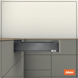 Ray hộp Blum Merivobox-R1 chiều cao M 91mm xám đậm  6935125 + 7828244