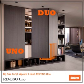 Bộ Cửa trượt xếp âm 1 cánh Blum REVEGO Uno