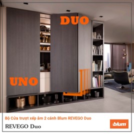 Bộ Cửa trượt xếp âm 2 cánh Blum REVEGO Duo