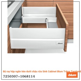 Bộ ray hộp ngăn kéo dưới chậu rửa Sink Cabinet Blum Trắng Tandembox