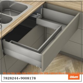 Bộ ray hộp ngăn kéo dưới chậu rửa Sink Cabinet Blum Xám nhạt Merivobox