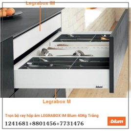 Trọn bộ ray hộp âm LEGRABOX IM Blum 40Kg Trắng