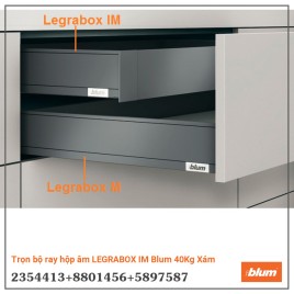 Trọn bộ ray hộp âm LEGRABOX IM Blum 40Kg Xám