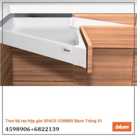 Trọn bộ ray hộp góc SPACE CORNER Blum Trắng X1