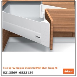 Trọn bộ ray hộp góc SPACE CORNER Blum Trắng X6