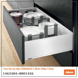 Trọn bộ ray hộp LEGRABOX C Blum 40Kg Trắng