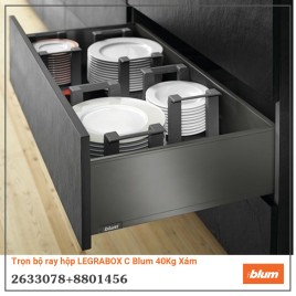 Trọn bộ ray hộp LEGRABOX C Blum 40Kg Xám