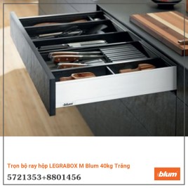 Trọn bộ ray hộp LEGRABOX M Blum 40kg Trắng