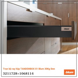 Trọn bộ ray hộp TANDEMBOX X1 Blum 30Kg Đen