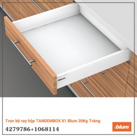 Trọn bộ ray hộp TANDEMBOX X1 Blum 30Kg Trắng