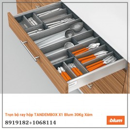 Trọn bộ ray hộp TANDEMBOX X1 Blum 30Kg Xám