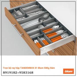 Trọn bộ ray hộp TANDEMBOX X1 Blum 50Kg Xám