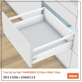 Trọn bộ ray hộp TANDEMBOX X2 Blum 30Kg Trắng