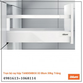 Trọn bộ ray hộp TANDEMBOX X3 Blum 30kg Trắng