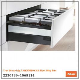 Trọn bộ ray hộp TANDEMBOX X4 Blum 30kg Đen