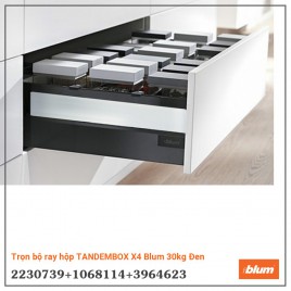 Trọn bộ ray hộp TANDEMBOX X4 Blum 30kg Đen