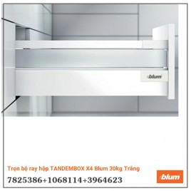 Trọn bộ ray hộp TANDEMBOX X4 Blum 30kg Trắng