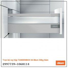 Trọn bộ ray hộp TANDEMBOX X4 Blum 30kg Xám