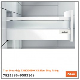 Trọn bộ ray hộp TANDEMBOX X4 Blum 50kg Trắng