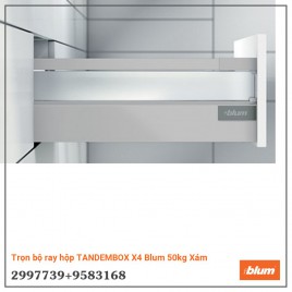 Trọn bộ ray hộp TANDEMBOX X4 Blum 50kg Xám