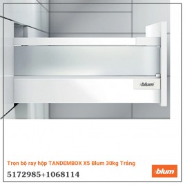 Trọn bộ ray hộp TANDEMBOX X5 Blum 30kg Trắng