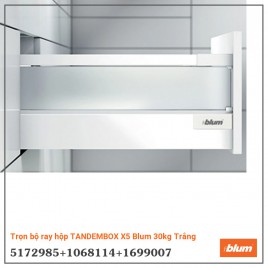 Trọn bộ ray hộp TANDEMBOX X5 Blum 30kg Trắng