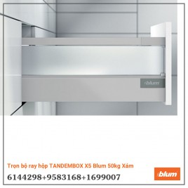 Trọn bộ ray hộp TANDEMBOX X5 Blum 50kg Xám