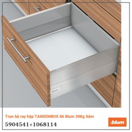 Trọn bộ ray hộp TANDEMBOX X6 Blum 30Kg Xám